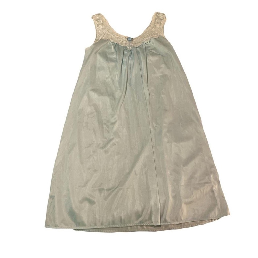 incredible vintage babydoll lace and little bows princess baby blue slip dress
